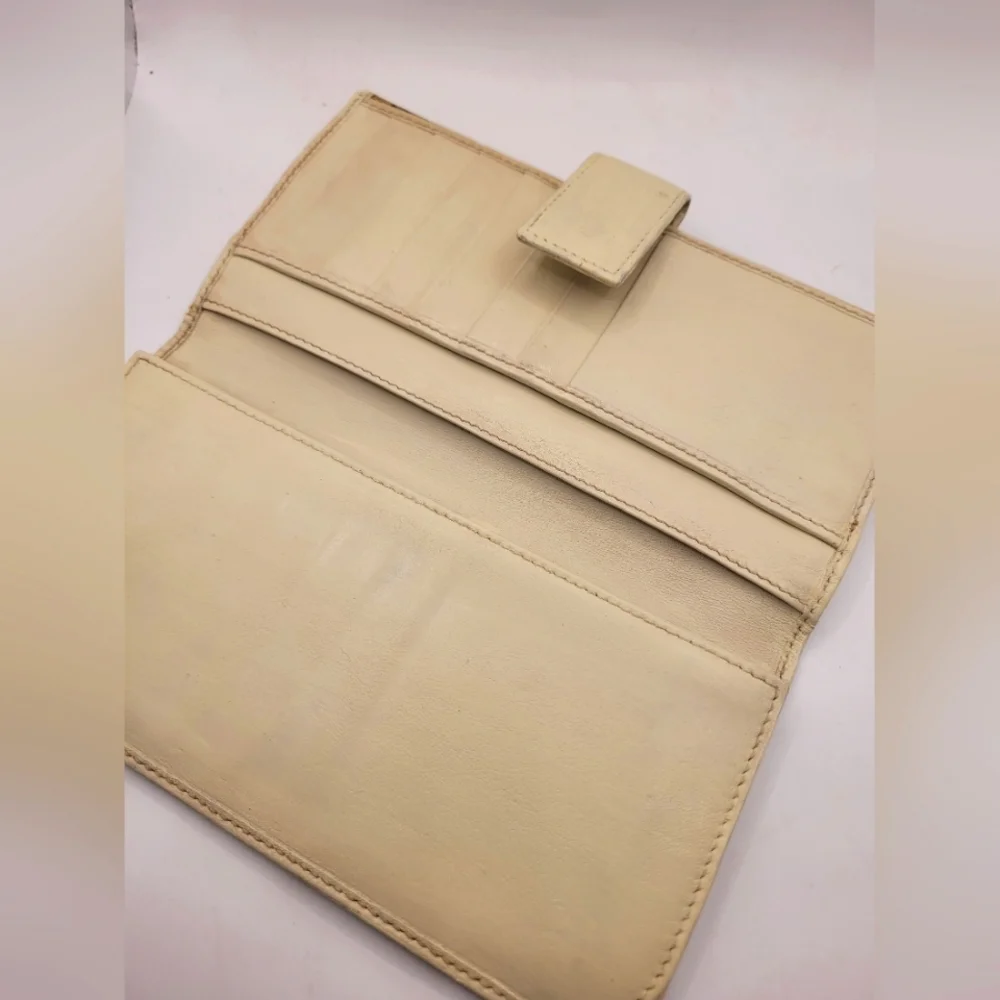 Gucci GG Long Wallet Beige White Gold Canvas Leather Monogram GUCCI Interlocking